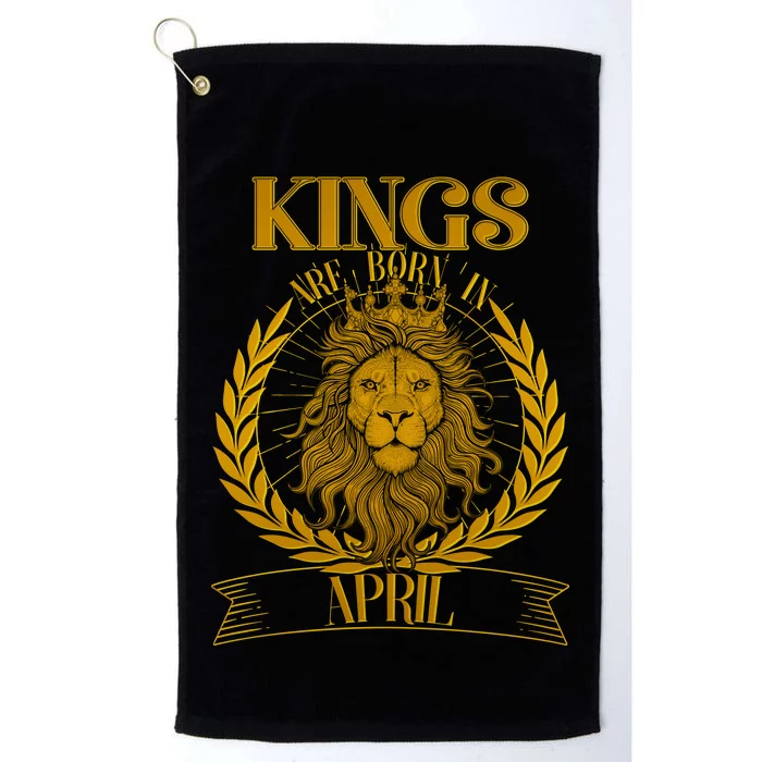 Vintage Lion Kings Are Born In April Platinum Collection Golf Towel