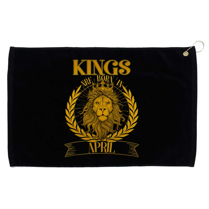 Vintage Lion Kings Are Born In April Grommeted Golf Towel