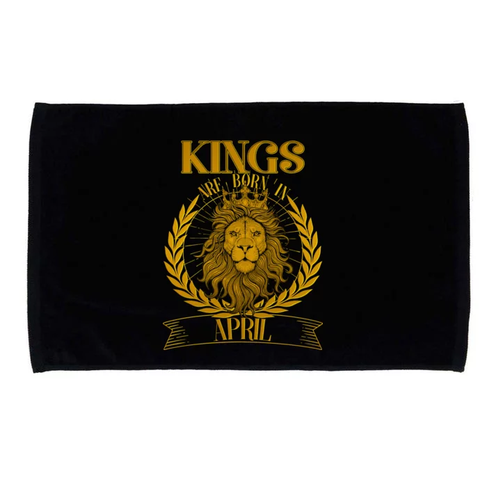 Vintage Lion Kings Are Born In April Microfiber Hand Towel