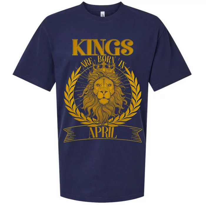 Vintage Lion Kings Are Born In April Sueded Cloud Jersey T-Shirt