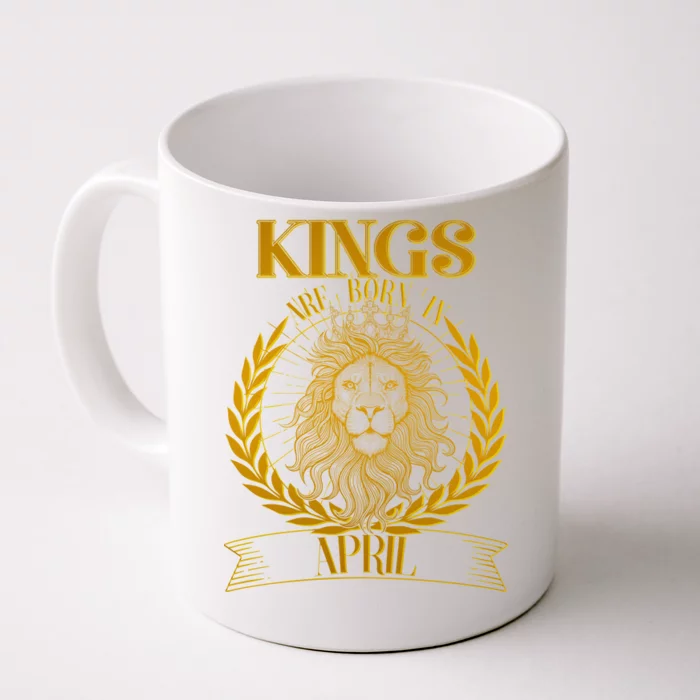 Vintage Lion Kings Are Born In April Front & Back Coffee Mug