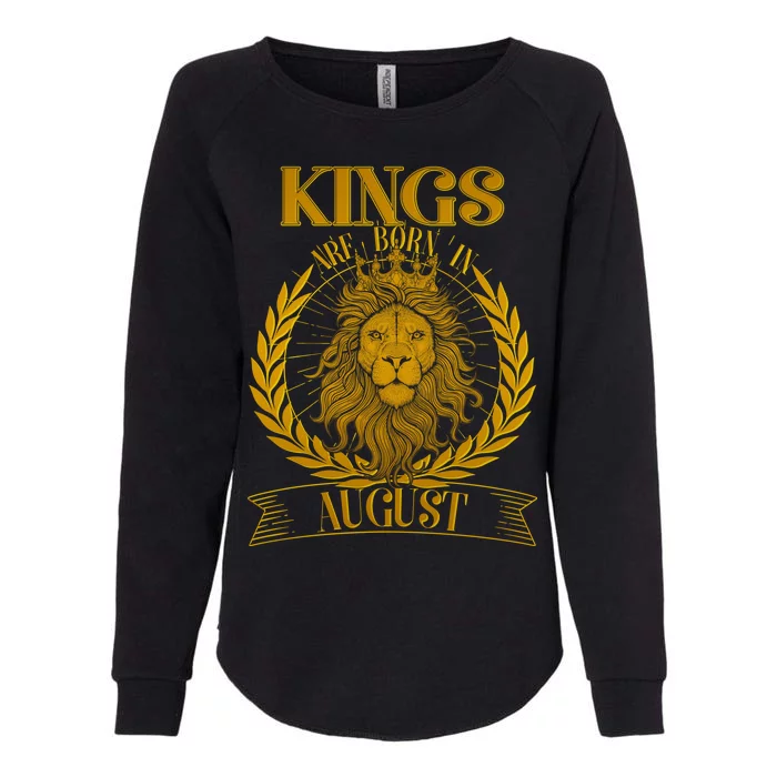 Vintage Lion Kings Are Born In August Womens California Wash Sweatshirt