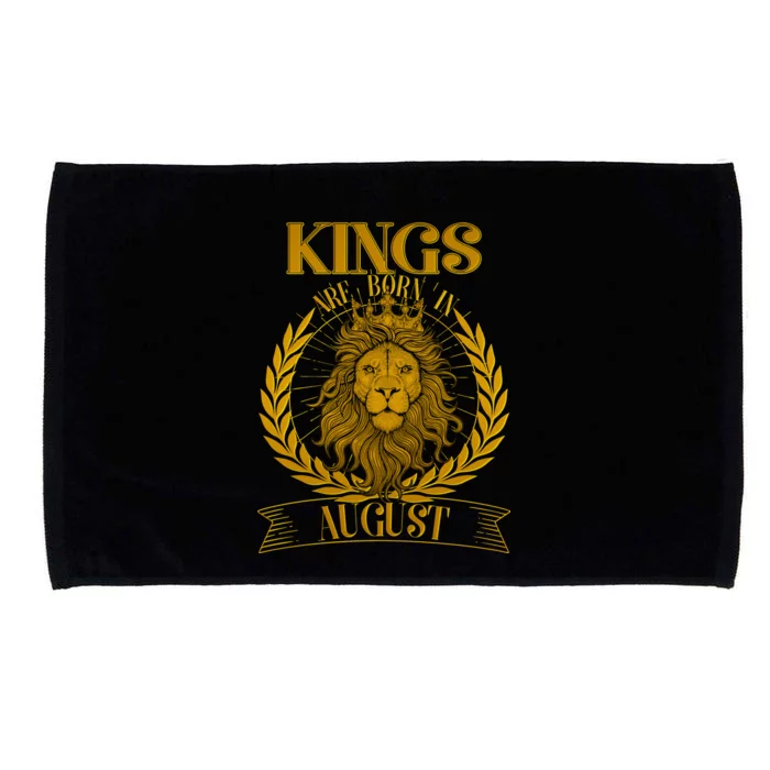 Vintage Lion Kings Are Born In August Microfiber Hand Towel