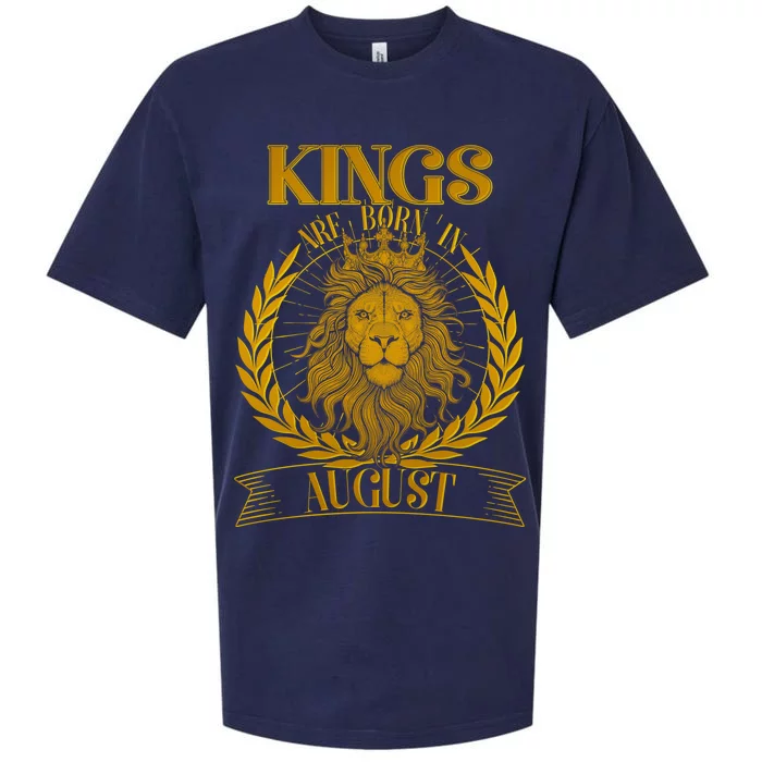 Vintage Lion Kings Are Born In August Sueded Cloud Jersey T-Shirt