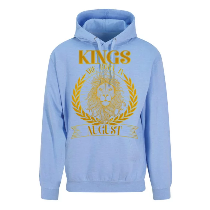 Vintage Lion Kings Are Born In August Unisex Surf Hoodie