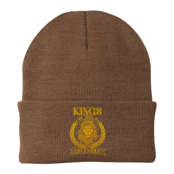 Vintage Lion Kings Are Born In December Knit Cap Winter Beanie