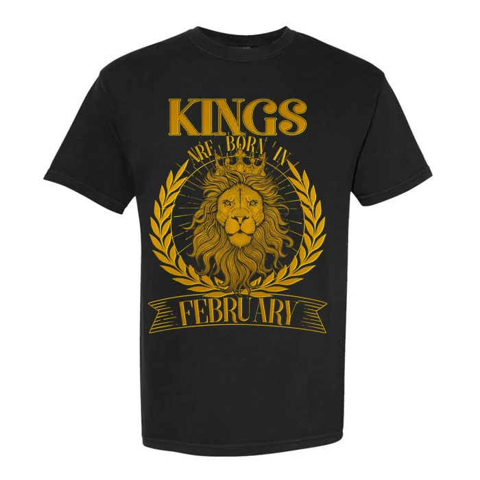 Vintage Lion Kings Are Born In February Garment-Dyed Heavyweight T-Shirt