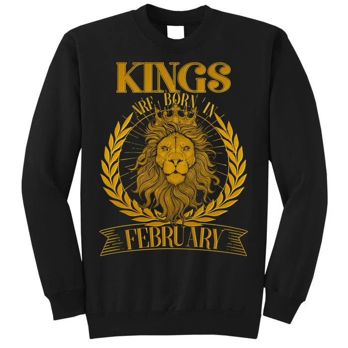 Vintage Lion Kings Are Born In February Tall Sweatshirt