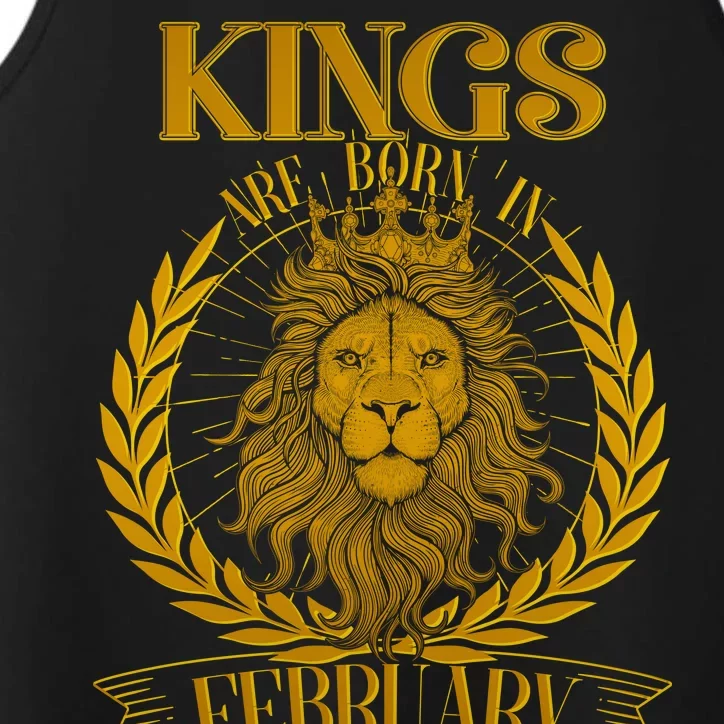 Vintage Lion Kings Are Born In February Performance Tank