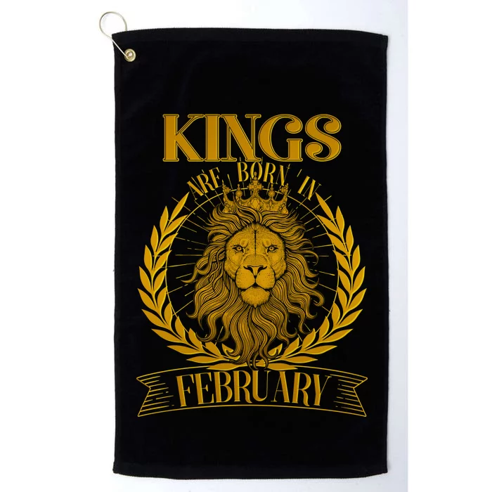 Vintage Lion Kings Are Born In February Platinum Collection Golf Towel