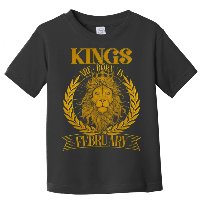 Vintage Lion Kings Are Born In February Toddler T-Shirt