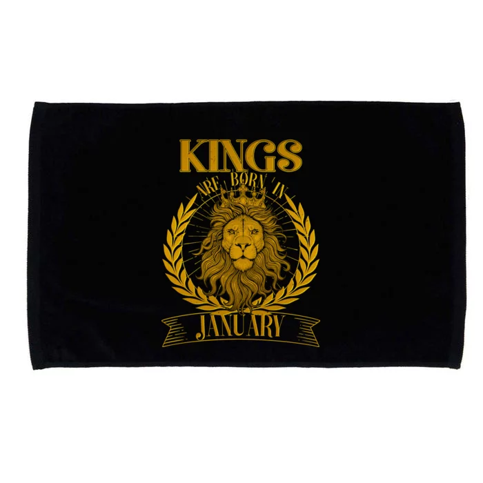 Vintage Lion Kings Are Born In January Microfiber Hand Towel