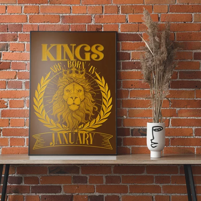 Vintage Lion Kings Are Born In January Poster