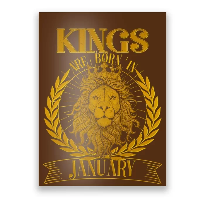 Vintage Lion Kings Are Born In January Poster