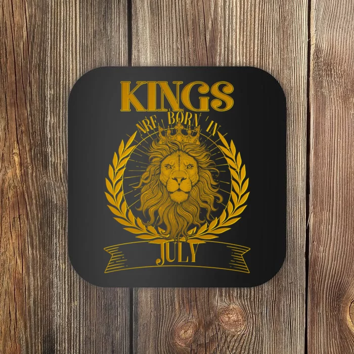 Vintage Lion Kings Are Born In July Coaster