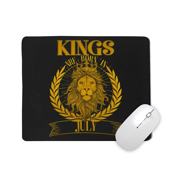 Vintage Lion Kings Are Born In July Mousepad