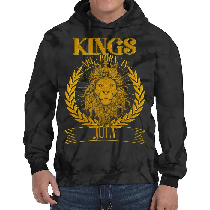 Vintage Lion Kings Are Born In July Tie Dye Hoodie