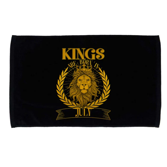 Vintage Lion Kings Are Born In July Microfiber Hand Towel