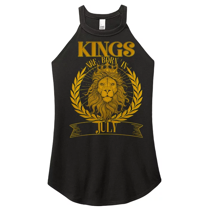 Vintage Lion Kings Are Born In July Women’s Perfect Tri Rocker Tank