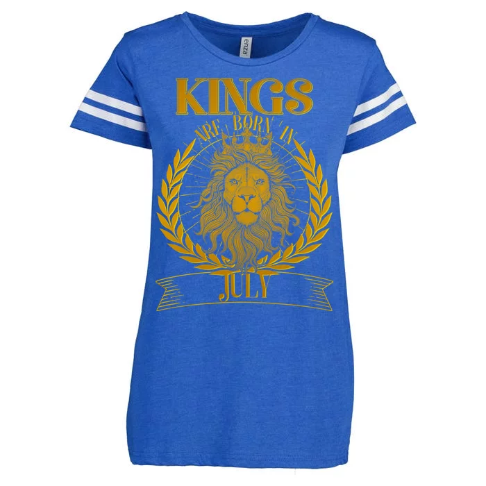 Vintage Lion Kings Are Born In July Enza Ladies Jersey Football T-Shirt