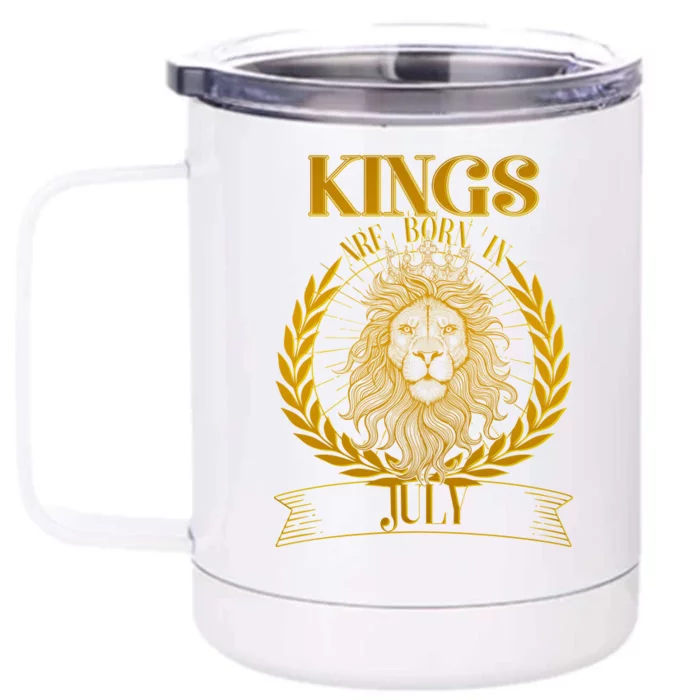 Vintage Lion Kings Are Born In July Front & Back 12oz Stainless Steel Tumbler Cup