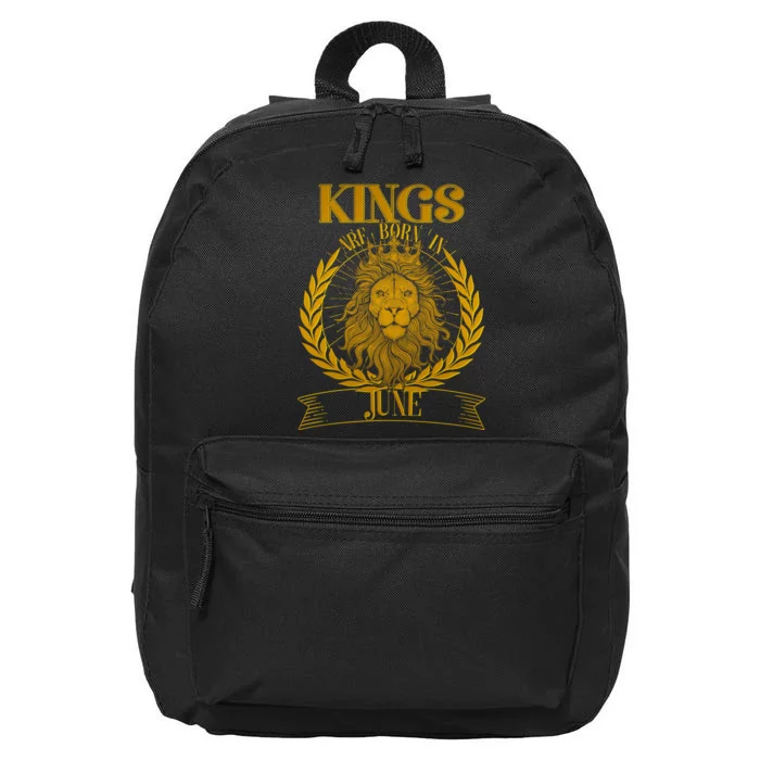 Vintage Lion Kings Are Born In June 16 in Basic Backpack