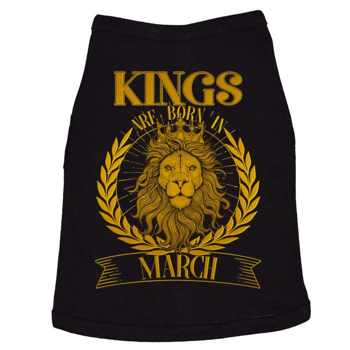 Vintage Lion Kings Are Born In March Doggie Tank