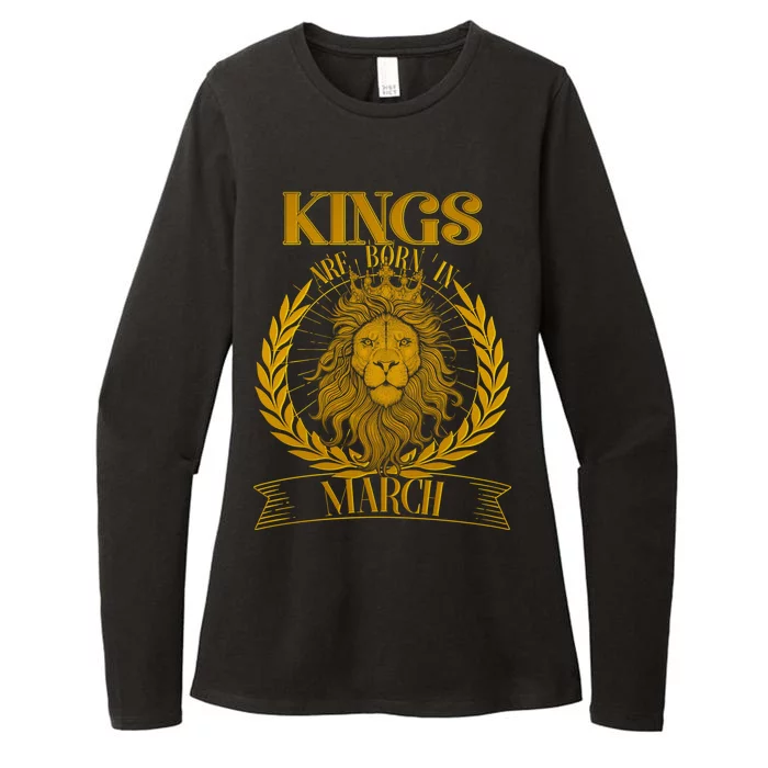 Vintage Lion Kings Are Born In March Womens CVC Long Sleeve Shirt