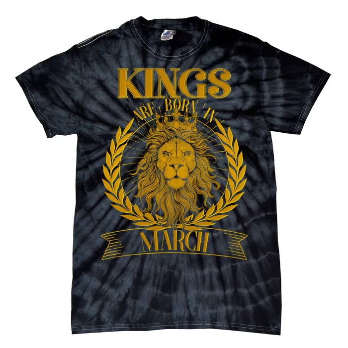 Vintage Lion Kings Are Born In March Tie-Dye T-Shirt