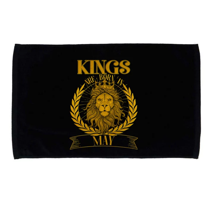 Vintage Lion Kings Are Born In May Microfiber Hand Towel