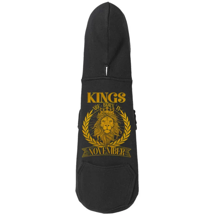 Vintage Lion Kings Are Born In November Doggie 3-End Fleece Hoodie