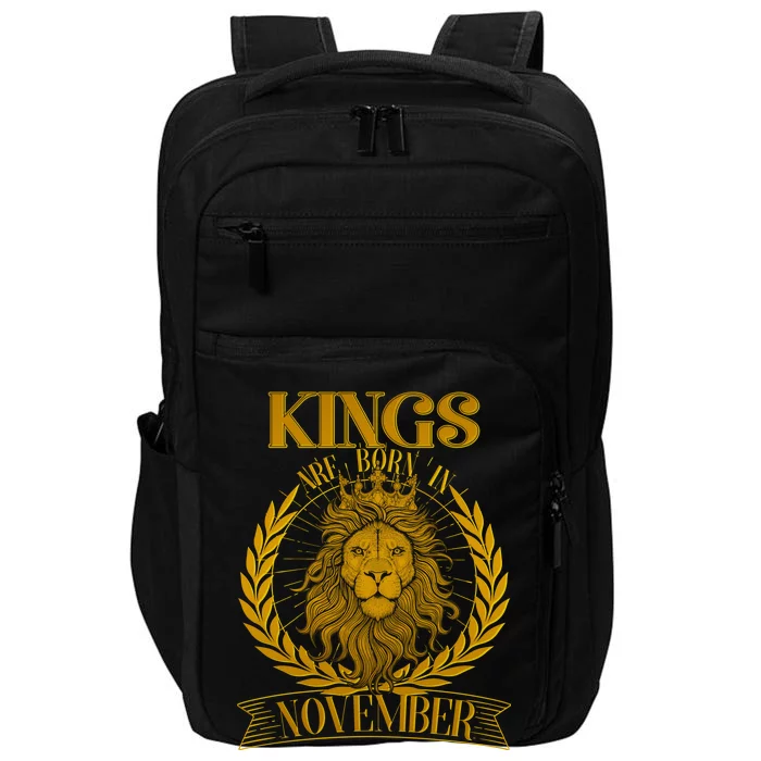 Vintage Lion Kings Are Born In November Impact Tech Backpack