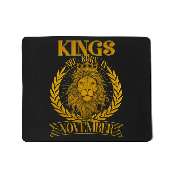 Vintage Lion Kings Are Born In November Mousepad