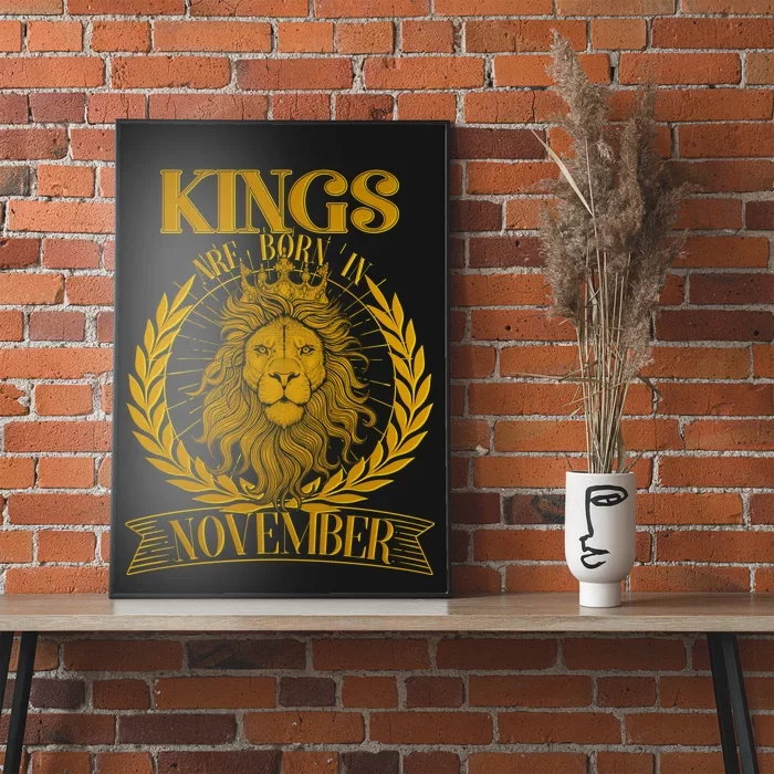 Vintage Lion Kings Are Born In November Poster