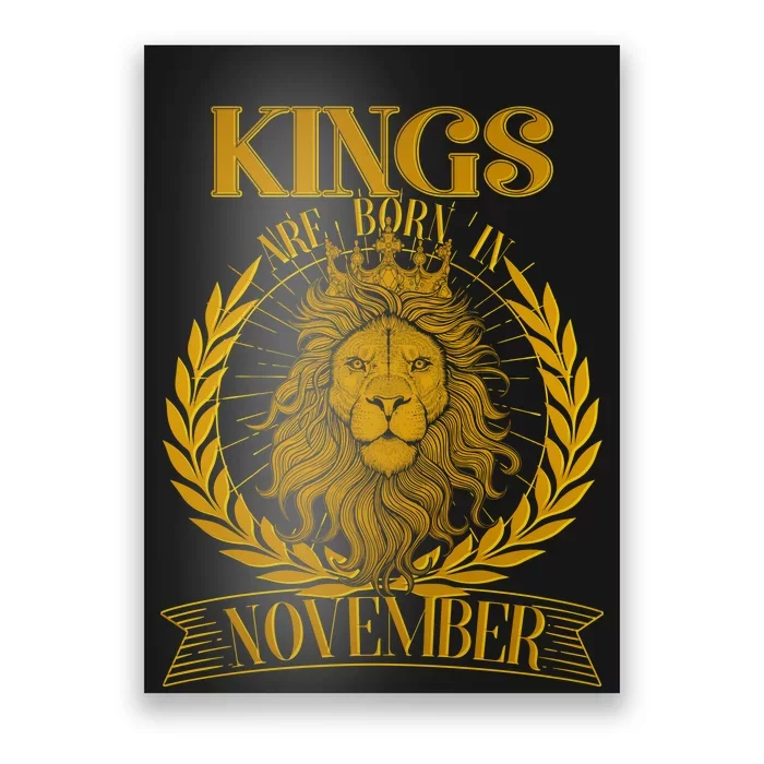 Vintage Lion Kings Are Born In November Poster