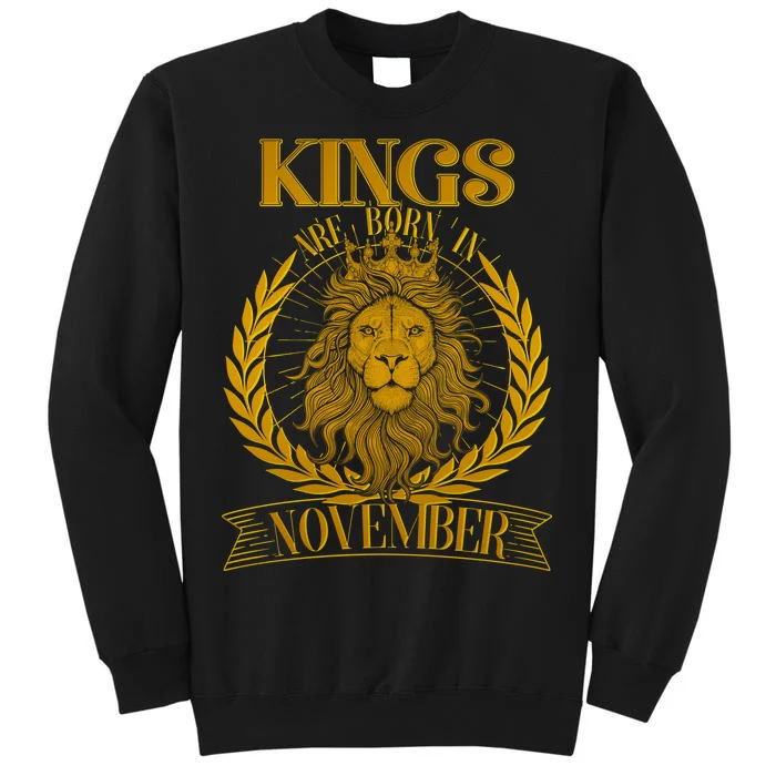 Vintage Lion Kings Are Born In November Tall Sweatshirt