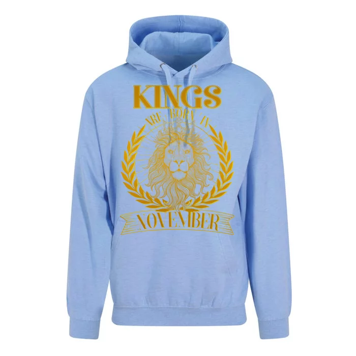 Vintage Lion Kings Are Born In November Unisex Surf Hoodie