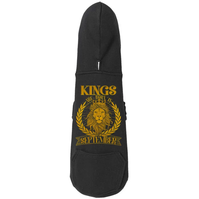 Vintage Lion Kings Are Born In September Doggie 3-End Fleece Hoodie