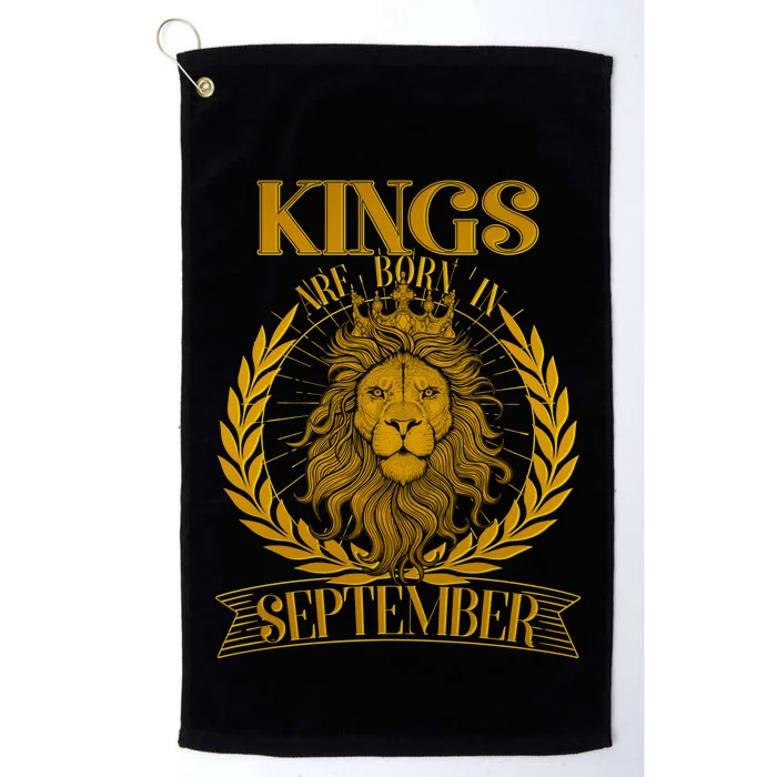 Vintage Lion Kings Are Born In September Platinum Collection Golf Towel