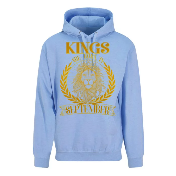 Vintage Lion Kings Are Born In September Unisex Surf Hoodie