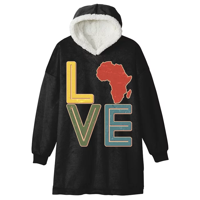 Vintage Love Africa Black History Month Hooded Wearable Blanket