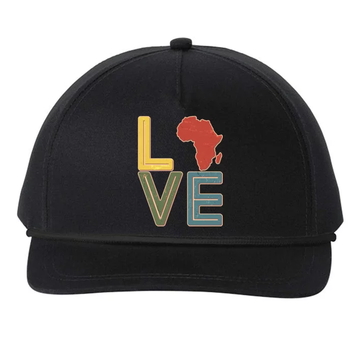 Vintage Love Africa Black History Month Snapback Five-Panel Rope Hat