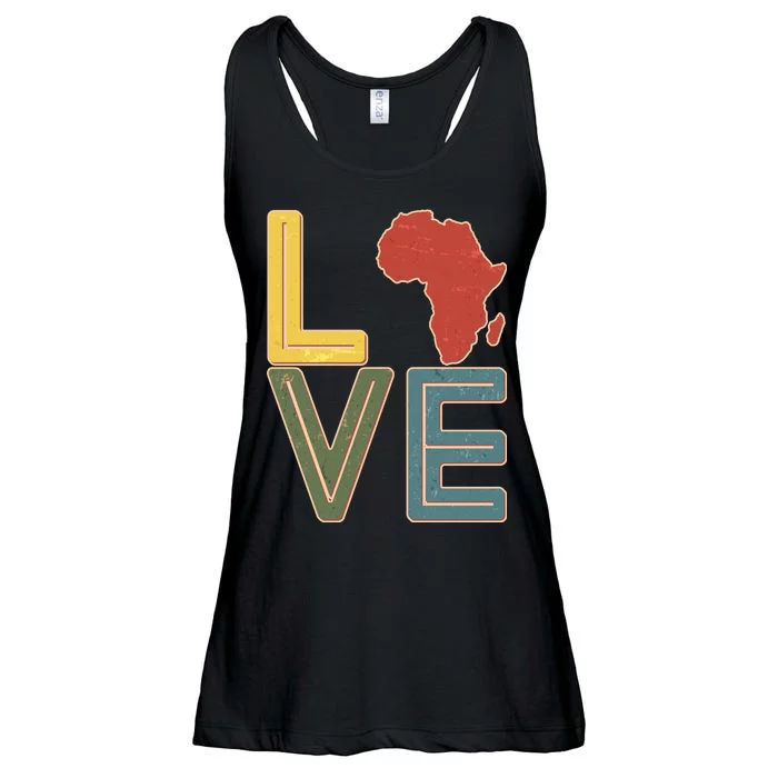 Vintage Love Africa Black History Month Ladies Essential Flowy Tank