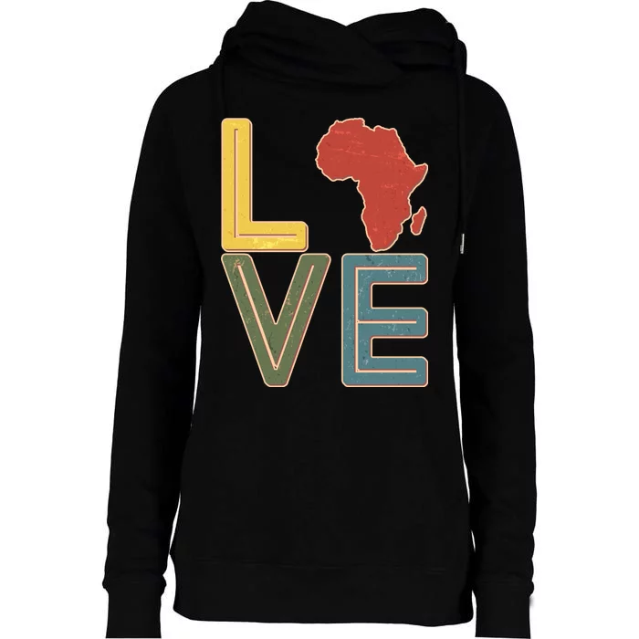 Vintage Love Africa Black History Month Womens Funnel Neck Pullover Hood