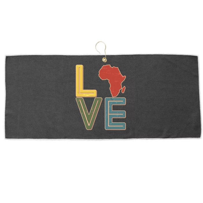 Vintage Love Africa Black History Month Large Microfiber Waffle Golf Towel