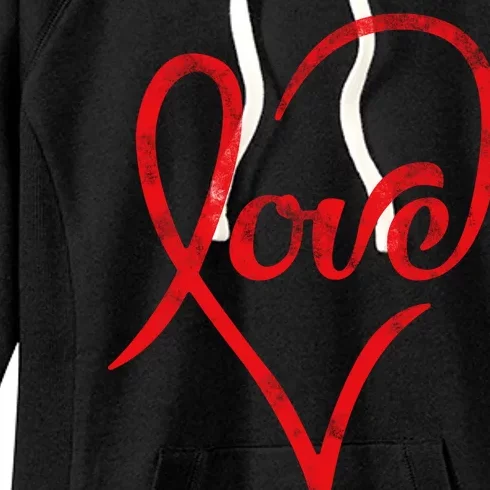 Vintage Love Heart Symbol Women's Fleece Hoodie