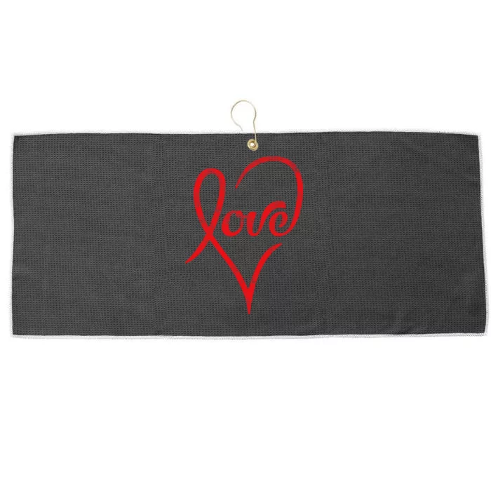 Vintage Love Heart Symbol Large Microfiber Waffle Golf Towel