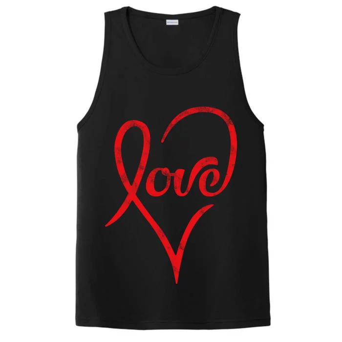 Vintage Love Heart Symbol Performance Tank