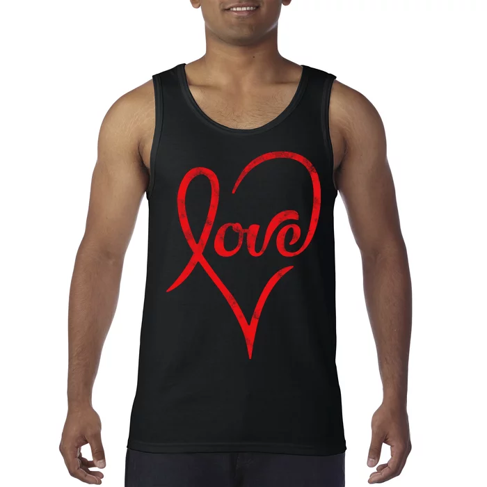 Vintage Love Heart Symbol Tank Top