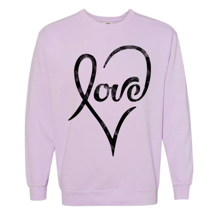 Vintage Love Heart Symbol Garment-Dyed Sweatshirt